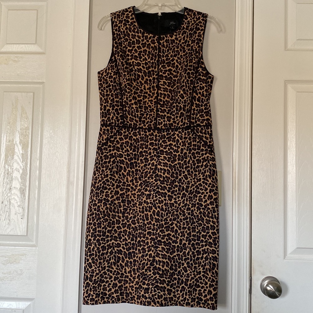 J. Crew Leopard Print Sheath Dress in Brown and Black - Picture 4 of 16